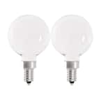 60-Watt Equivalent G16.5 Candelabra Dimmable Filament ENERGY STAR White Glass LED Light Bulb, Daylight (2-Pack)