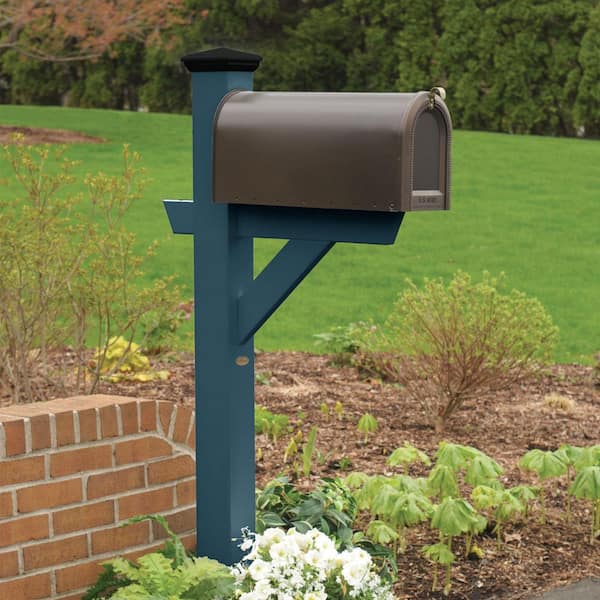 Highwood Hazleton Recycled Plastic Mailbox Post, Nantucket Blue