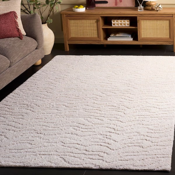 Harvest 9 ft. x 12 ft. Ivory Wavy High-Low Area Rug