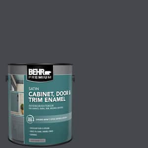 1 gal. #N490-7 Ink Black Satin Enamel Interior/Exterior Cabinet, Door & Trim Paint