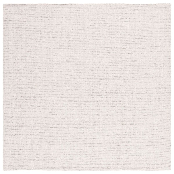 Abstract 11 ft. x 11 ft. Square Ivory/Beige Speckled Area Rug