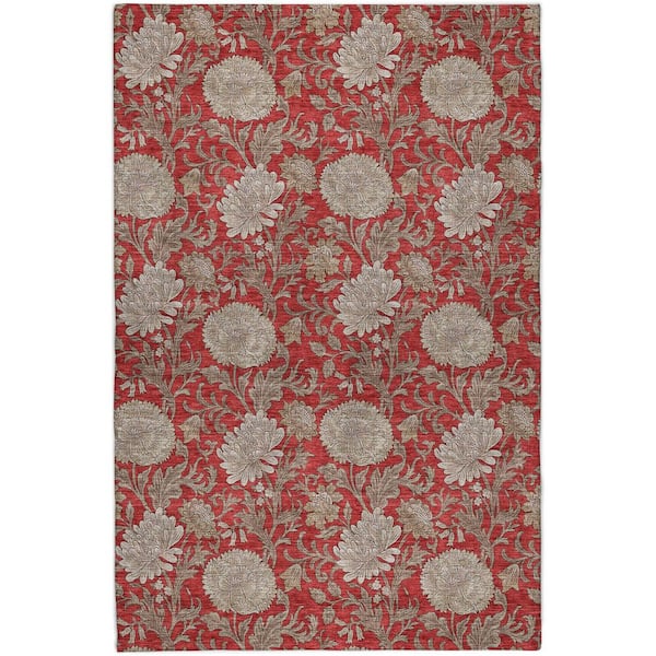 Dream Shag Premium Machine Washable Abstract ADS677 Red 9 ft. x 12 ft. Area Rug