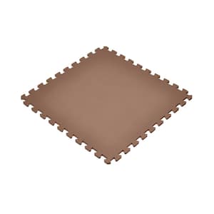 Brown 24 in. x 24 in. EVA Foam Non-Toxic Solid Color Interlocking Tiles (72 sq. ft. - 18 tiles)