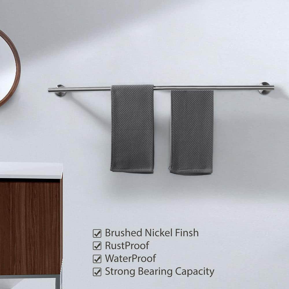 36 Inch Brushed Nickel Stainless Steel Double Towel Bar