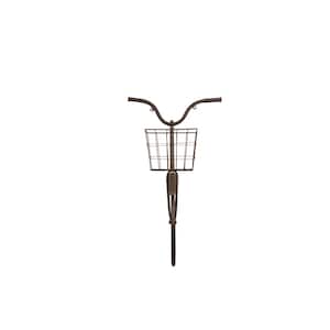 Distressed Rust Bike Shaped Metal Wall Decor with Basket