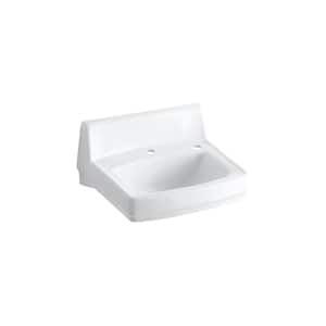 Greenwich Vitreous China Rectangular Vessel Sink in White with Single Faucet Hole and Right-Hand Soap Dispenser