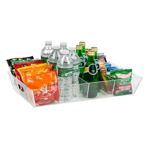 19 .25 L x 11.3 W x 3.3 H Snack Tray, Countertop Organizer, Breakroom, Kitchen, Acrylic, Condiment Servers, Clear
