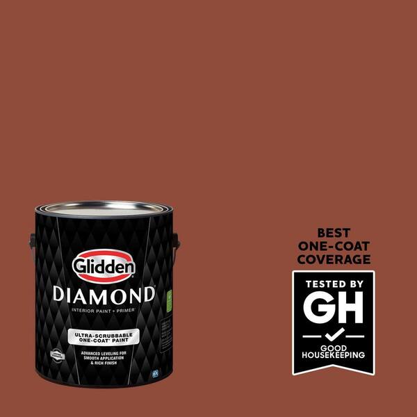 Glidden Diamond 1 gal. PPG1067-7 Burled Redwood Flat Interior Paint with Primer
