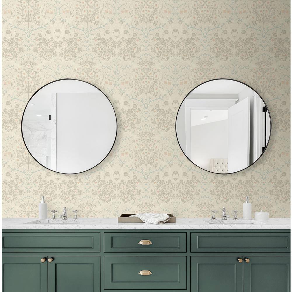 Victorian Garden Floral Pre-pasted Wallpaper in Lunar Rock & Clay