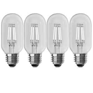 40-Watt Equivalent T14 Dimmable Straight Filament Clear Glass Vintage Edison LED Light Bulb, Daylight (4-Pack)