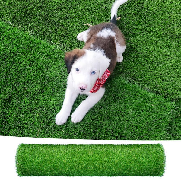 3.3 ft. x 10 ft. Artificial Grass Rug Turf Carpet Landscape for Dogs Outdoor Garden Lawn Mat/Drainage Holes (3-Pack)
