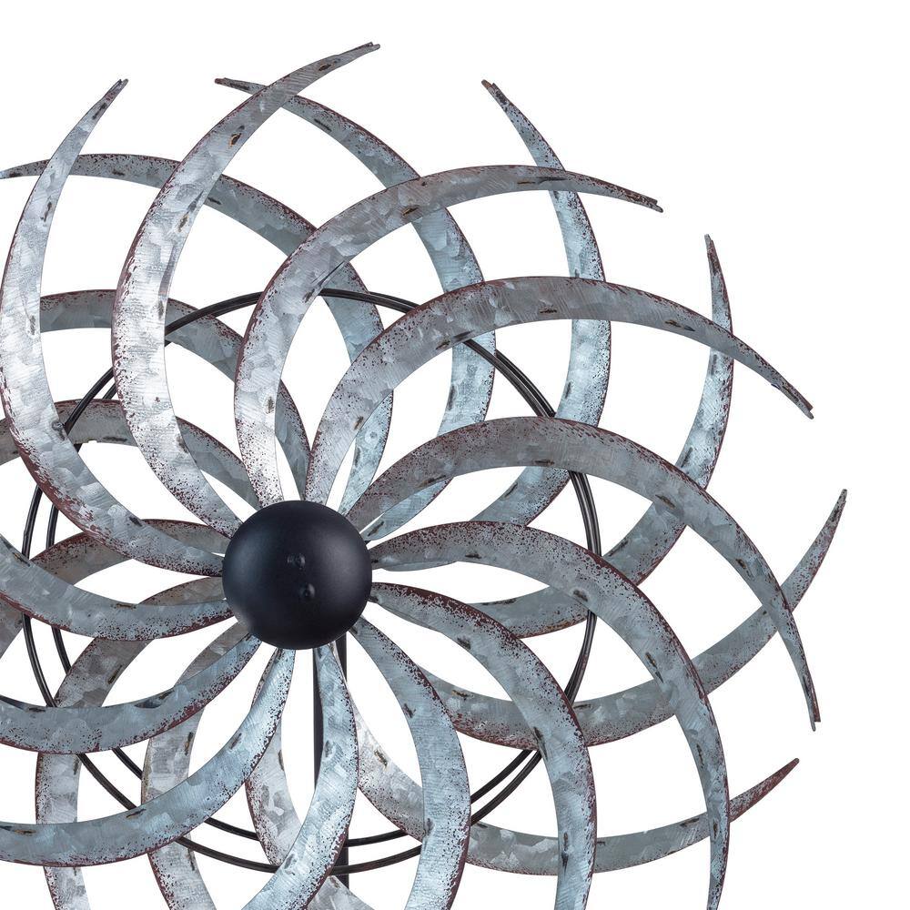 Rustic Galvanized Metal Windmill Garden Stake, 58 Inches