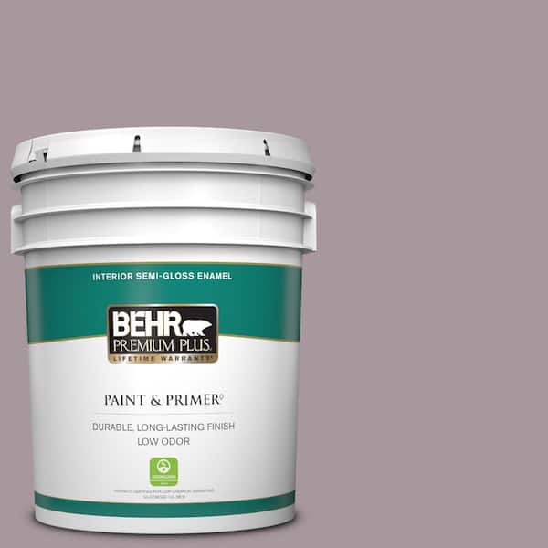 BEHR PREMIUM PLUS 5 gal. #N110-3 Fig Preserves Semi-Gloss Enamel Low Odor Interior Paint & Primer