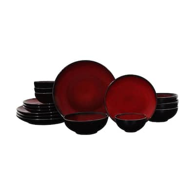 red and black plate set