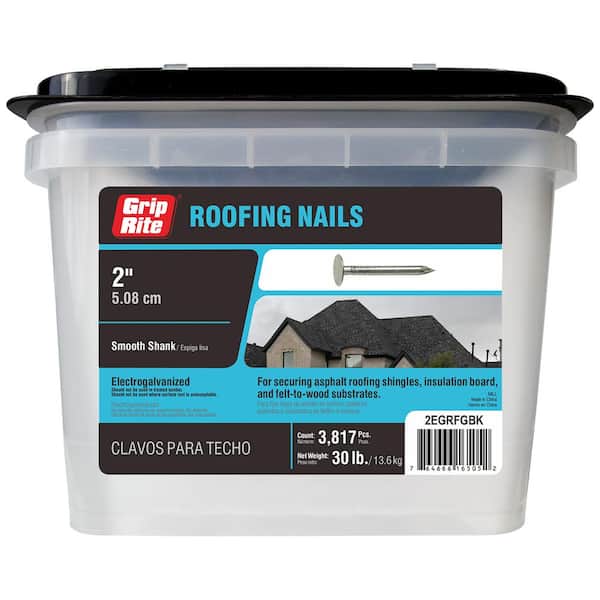 Grip-Rite #11 x 2 in. Electro-Galvanized Steel Roofing Nails (30 lb.-Pack)