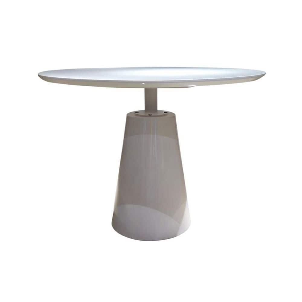 "42"" White Wood and Metal Pedestal Base Round Top Dining Table" price history on PriceWatchPro