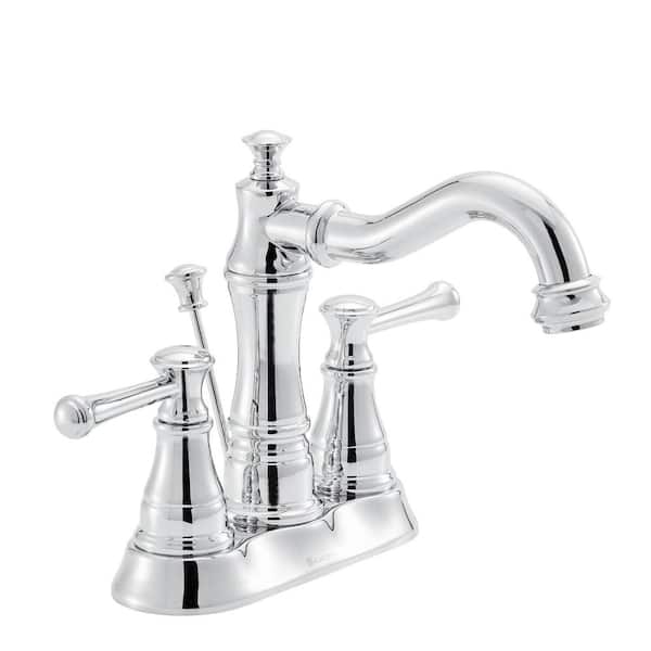 Glacier Bay Warnick 4 in. Centerset Double-Handle High-Arc Bathroom Faucet in Polished Chrome