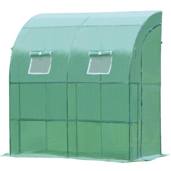 SUNRINX 78.7 in. W x 39.4 in. D x 84.6 in. H Lean-To Greenhouse in Green