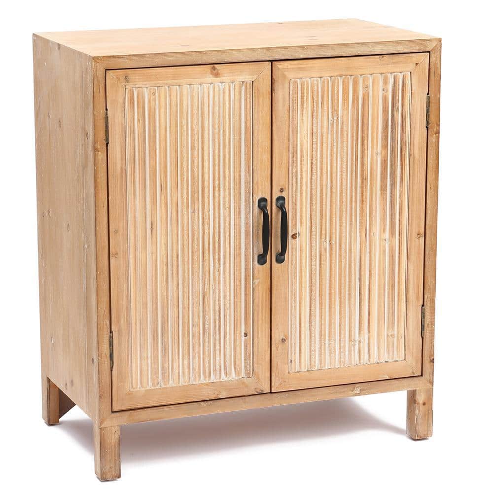 Rustic Fir and Manufactured Wood 2-Door Storage Cabinet