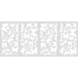 10 in. x 18 in. Butterfly and Dragonfly Glow in the Dark 80-Piece Wall Decal