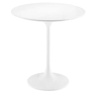 Lippa 20 in. Wood Round Side Table in White White