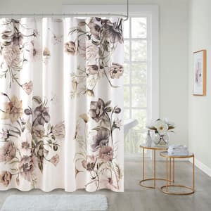 Gisele Blush 72 in. Printed Cotton Shower Curtain