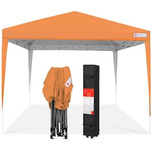 10 ft. x 10 ft. Orange Portable Adjustable Instant Pop Up Canopy with Carrying Bag