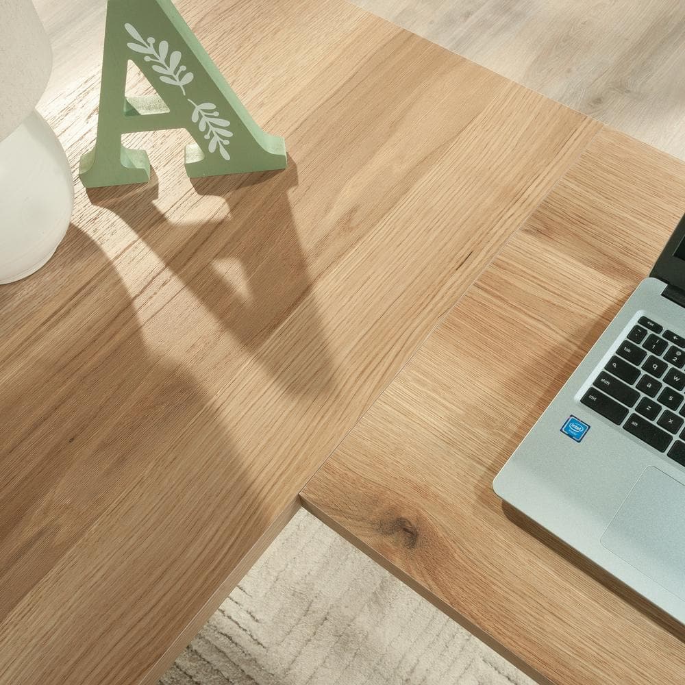 Timber Oak L-Shaped Corner Computer Desk with Drawer and Filing Cabinet