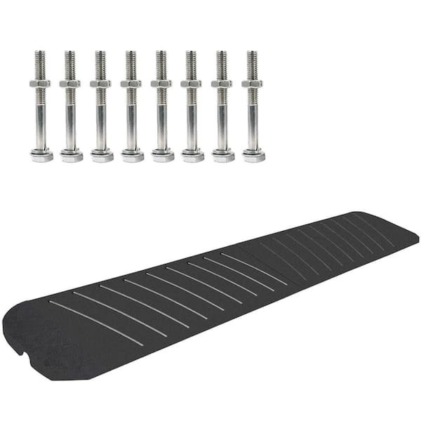 VEVOR 47.2 in. x 16.1 in. x 2.6 in. Speed Bump 1-Channel Cable Protectors Rubber Driveway Ramps, 2-Pack