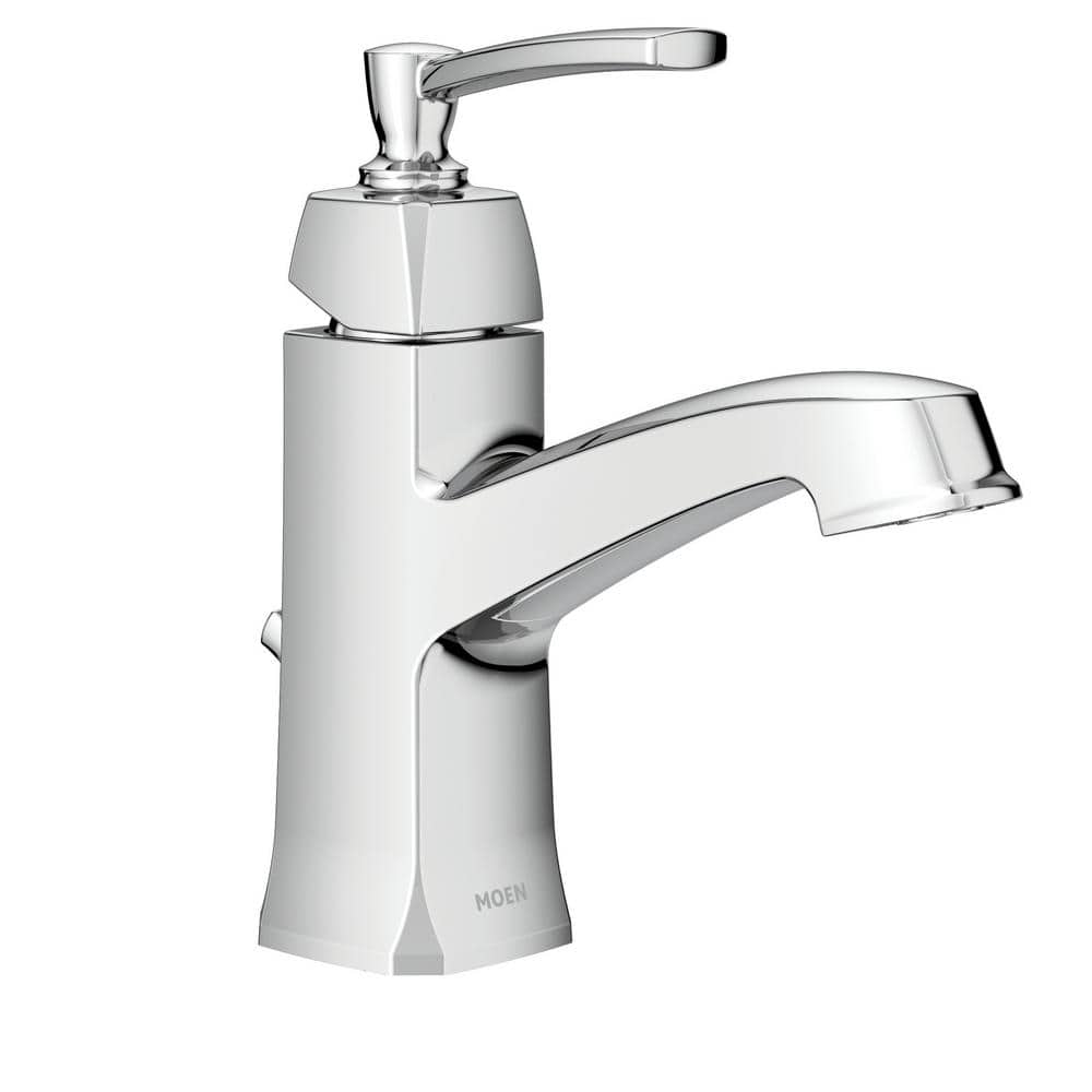 Conway Chrome Single Hole Bathroom Faucet with Drain Assembly