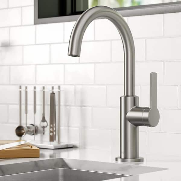 Oletto Single-Handle Kitchen Bar Faucet in Spot Free Stainless Steel