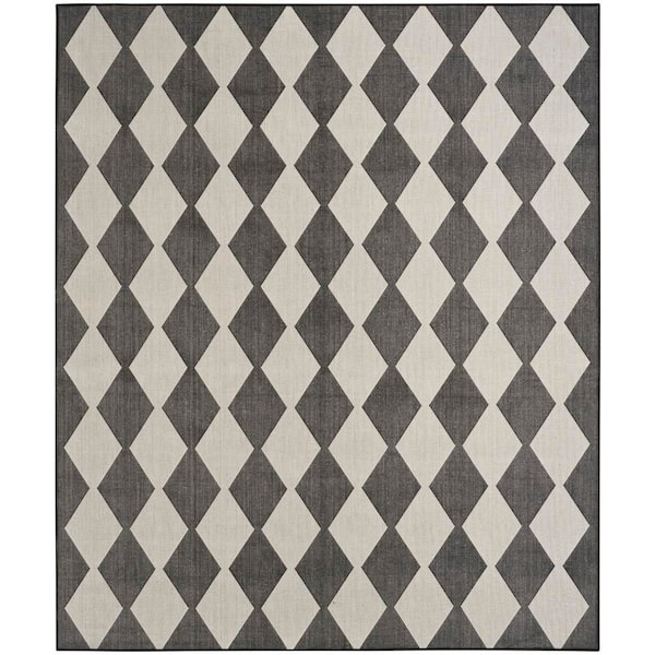Nourison Positano Black 5 ft. x 7 ft. Diamond Contemporary Area Rug