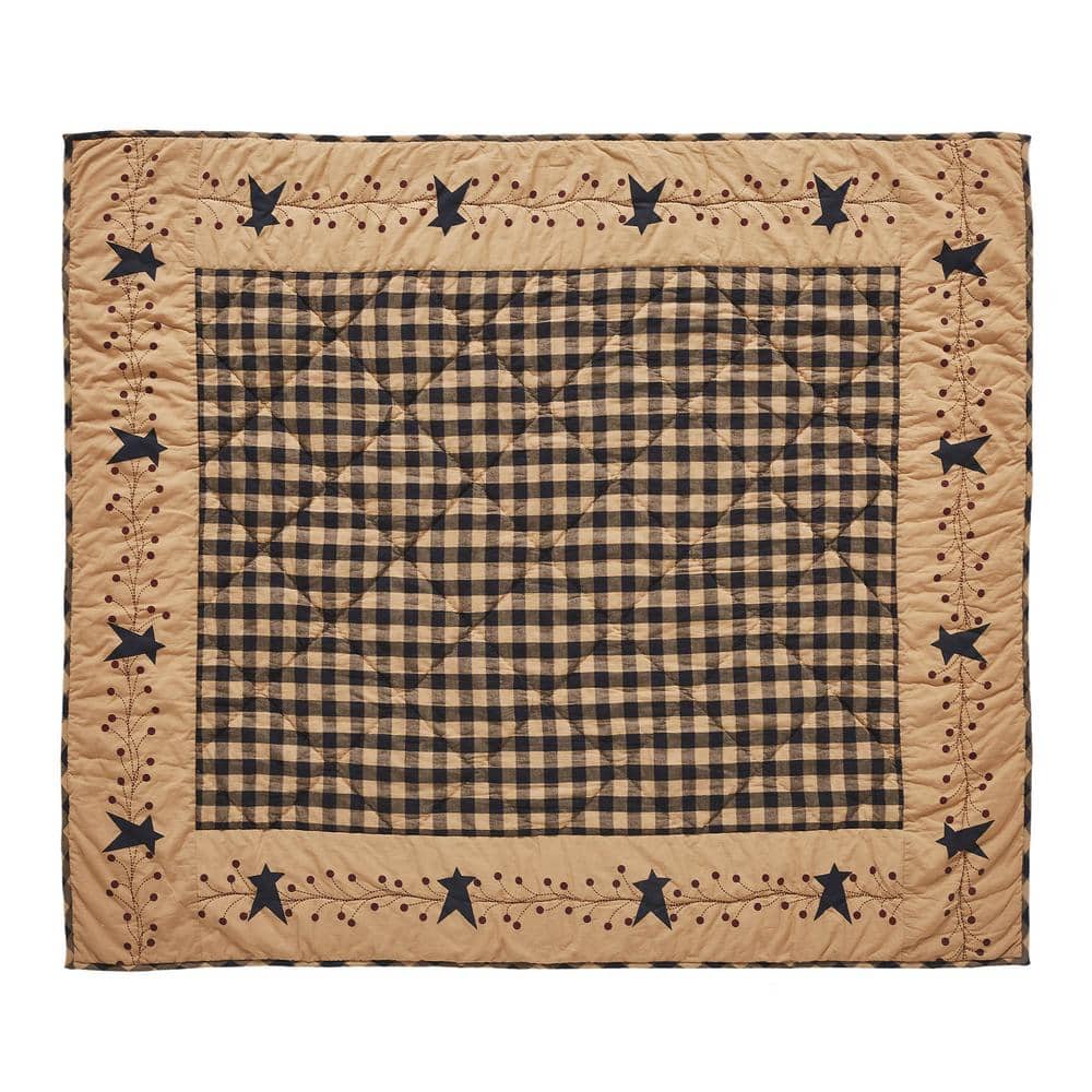 Natural Burgundy Country Checkered Cotton Quilted Throw Blanket