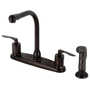 Serena 2-Handle Deck Mount Centerset Kitchen Faucets with Side Sprayer in Oil Rubbed Bronze