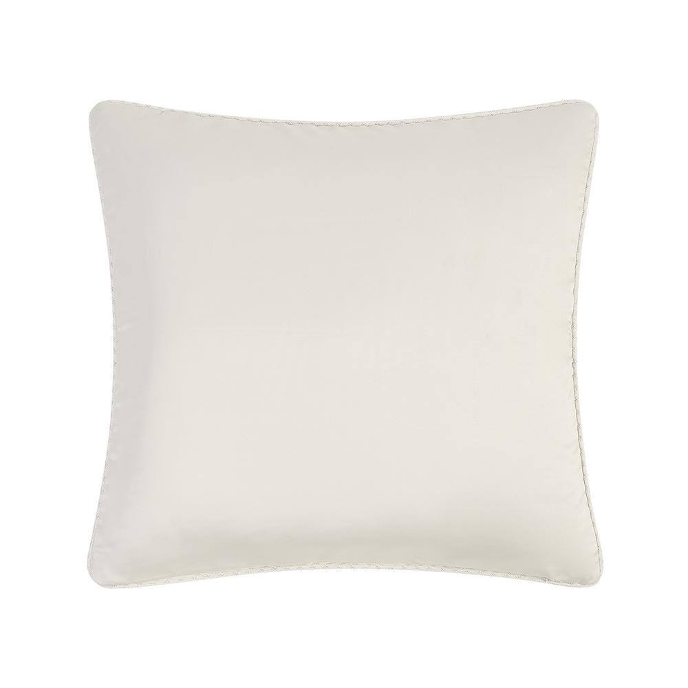 Ivory Satin and Jacquard Decorative Pillow Set, 3 Pieces