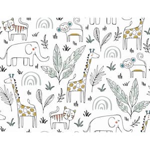 28.29 sq. ft. Jungle Menagerie Peel and Stick Wallpaper