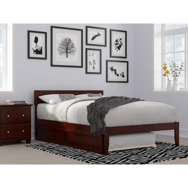 AFI Boston Walnut Full Bed with Twin Trundle