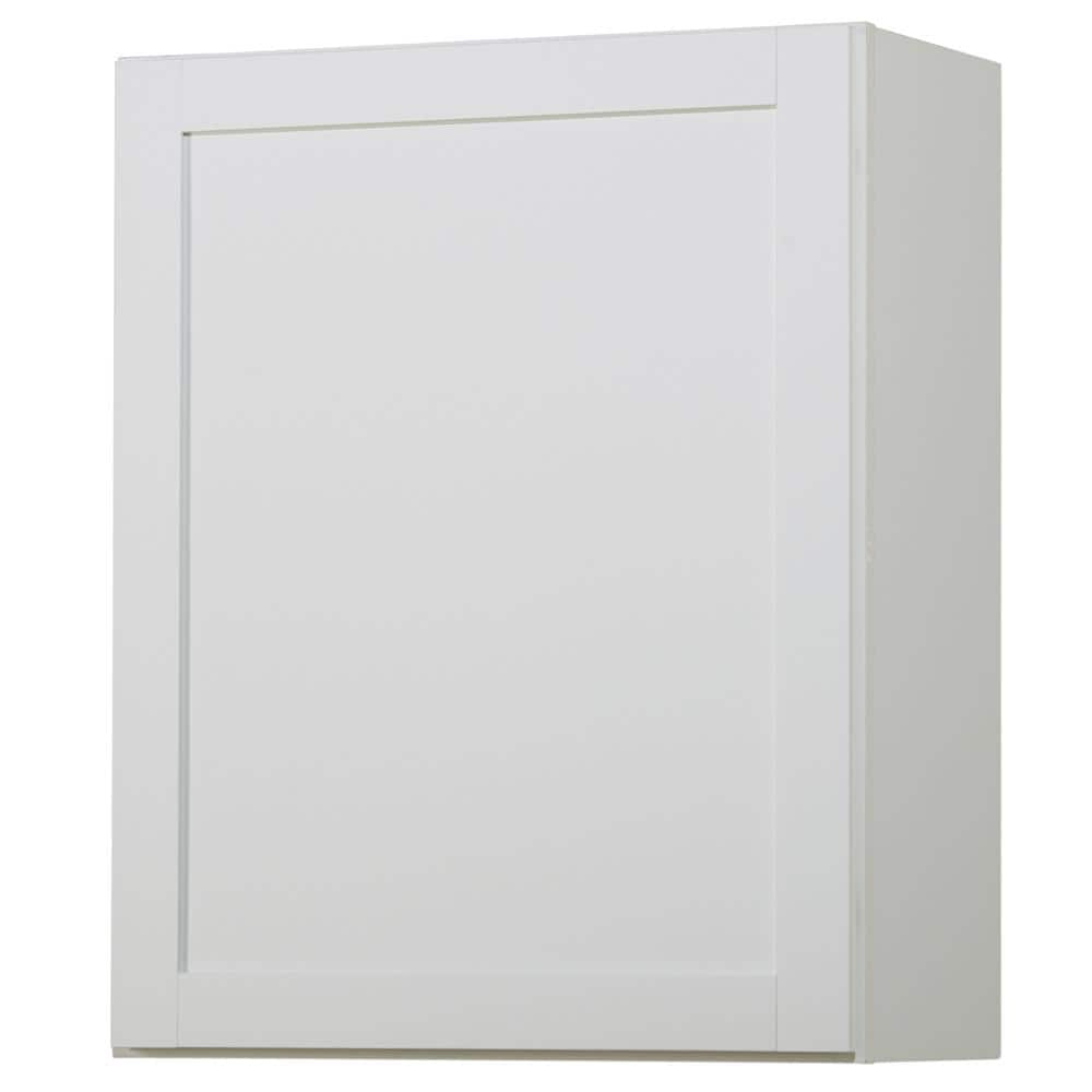 Hampton Bay Westfield Feather White Assembled Wall Kitchen Cabinet (24 ...