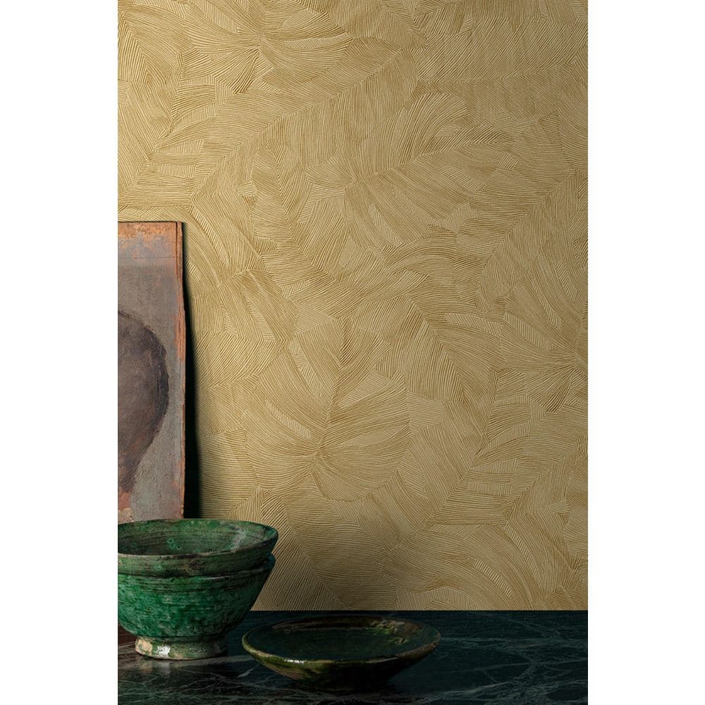 Sorell Brown All-Over Monstera Leaves Print Non-Woven Non-Pasted Textured Wallpaper 57 sq. ft. price history on PriceWatchPro