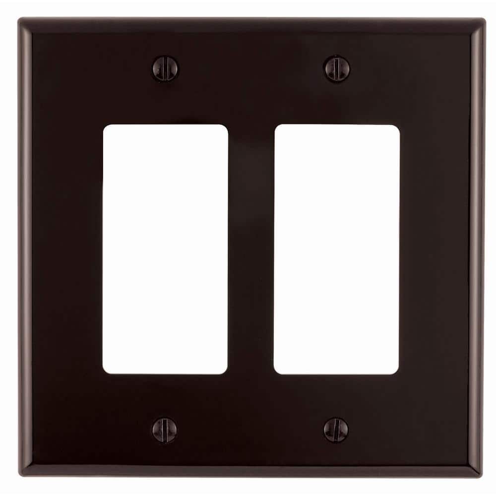 Vintage Uniline Brown Decora GFCI Switch Outlet Wall Cover Plate 2 Gang Sierra 