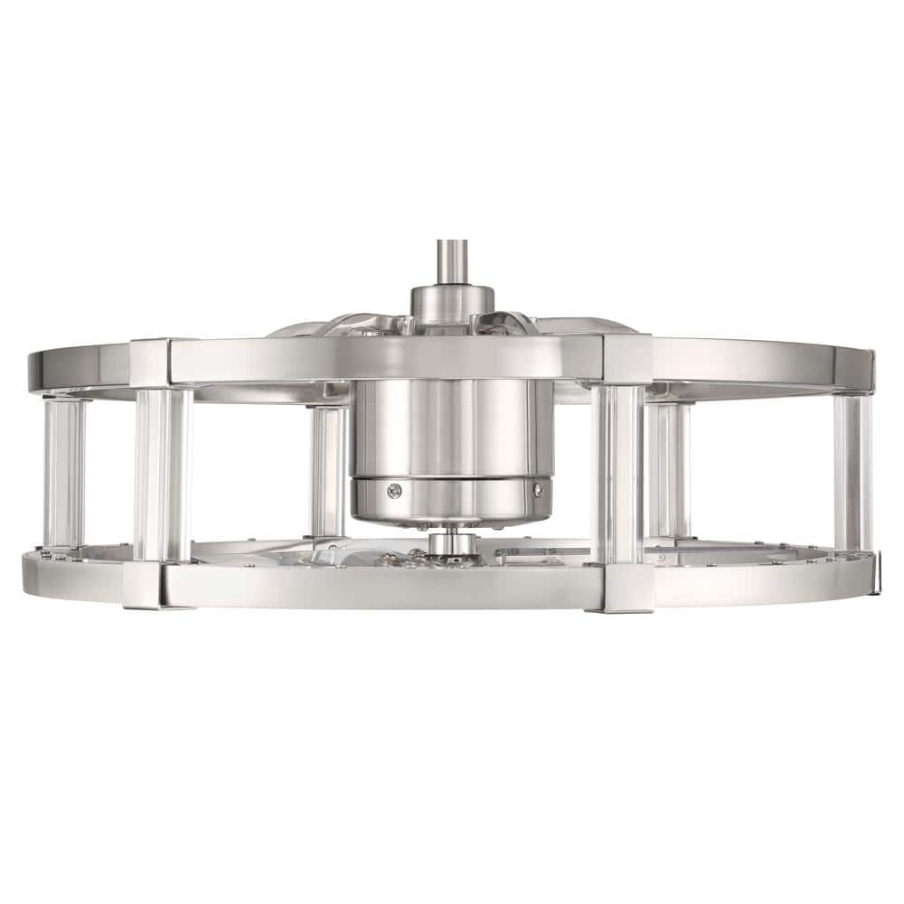 Brushed Polished Nickel 18" Ceiling Fan with LED Lights and Remote