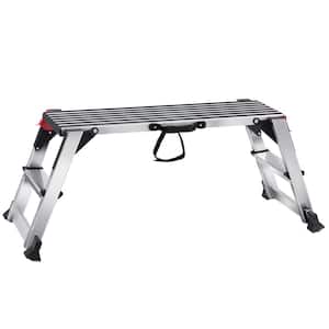 1 .45 ft. length Aluminum Heavy Duty Work Platform 660 lbs. Folding Drywall Stool Ladder Work Bench with Non-Slip Feet