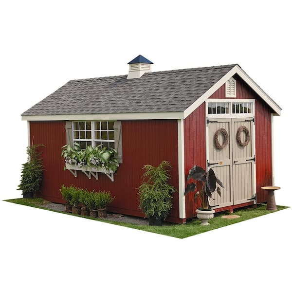 Little Cottage Co. Colonial Williamsburg 12 ft. x 18 ft. Wood Storage Shed DIY Kit with Floor Kit