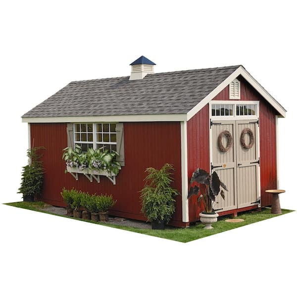 Little Cottage Co. Colonial Williamsburg 8 ft. x 10 ft. Wood Storage Shed DIY Kit with Floor Kit