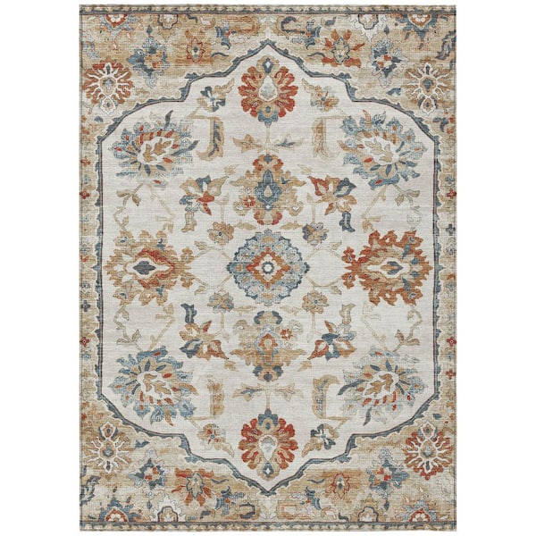 Chantille Machine Washable Indoor/Outdoor Abstract ACN2793 Linen 9 ft. x 12 ft. Area Rug