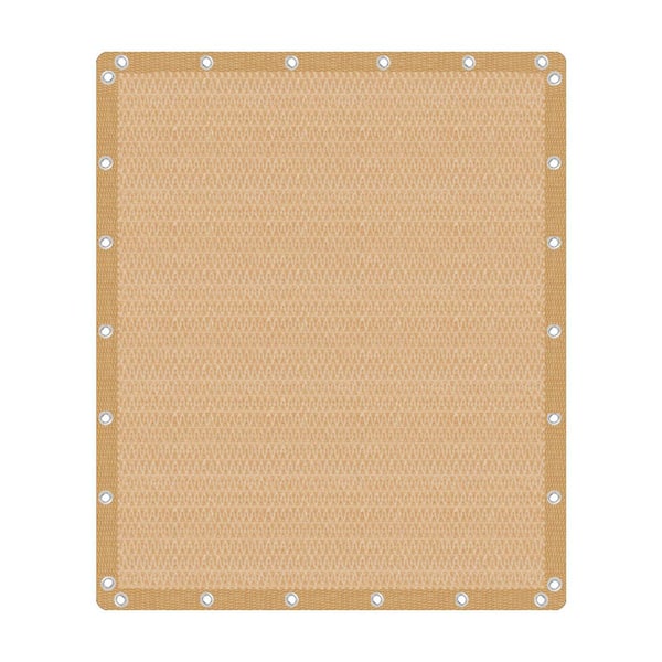 Unbranded 10 ft. x 12 ft. 90% Shade Fabric Sun Shade Cloth Privacy Screen for Outdoor Patio Garden Pergola Cover Canopy, Beige
