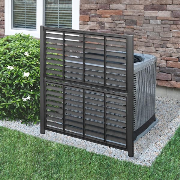 23 in. x 3.5 in. x 3.5 in. Powder Coated Steel Ground Stake for Decorative Privacy Screen Post, in Grey