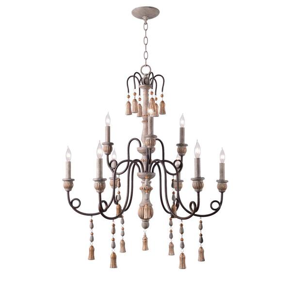 Kenroy Home Alexandra 9-Light White Chandelier