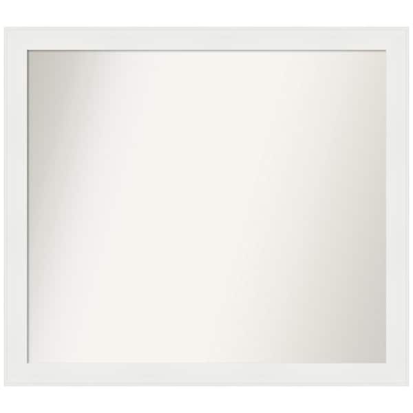 Amanti Art Vanity White Narrow 35.5 in. x 31.5 in. Custom Non-Beveled Recycled Polystyrene Framed Bathroom Vanity Wall Mirror