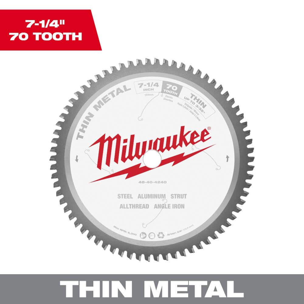 Milwaukee 71/4 in. x 70 Carbide Teeth Thin Metal Cutting Circular Saw